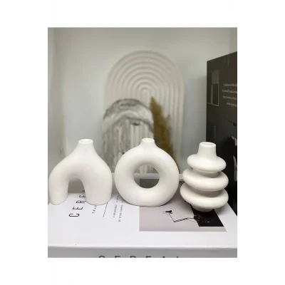 Biblo Minimal Vazo Set 3lü Bohem Biblo Minyatür