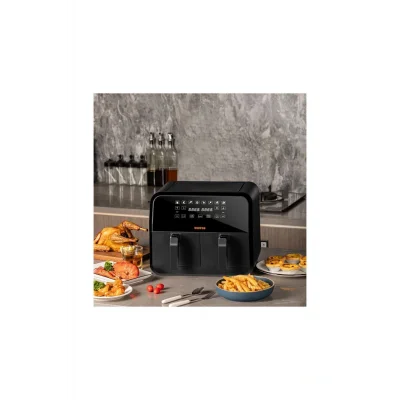 Genel Ürün D8 Dokunmatik Ekran (4+4) 8lt Çift Hazneli Airfryer Yağsız Fritöz 1700W