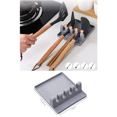 Genel Ürün Leroy Tabak Tutucu Ve Kaşıklık Tencere Kapağı Standı Kaşık Kepçe Altlığı Düzenleyici Organizer