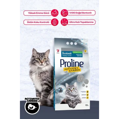 Genel Ürün Proline Aktif Karbonlu Kedi Kumu 10 Lt