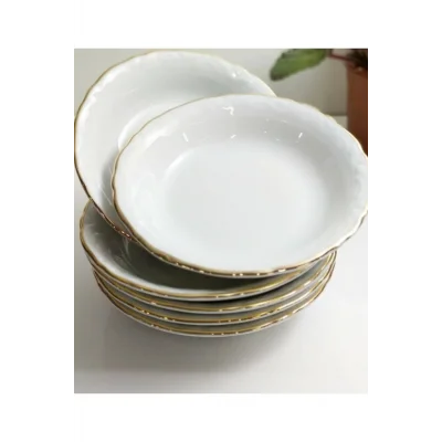 Genel Ürün Porselen 6lı Altın Yaldızlı 16 Cm Çukur Tabak