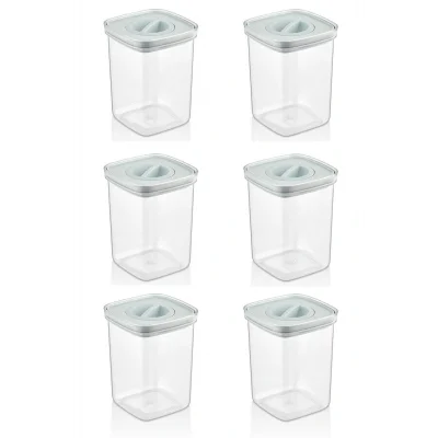 Genel Ürün Tam Vakumlu Kilitli Sızdırmaz Şeffaf Saklama Kabı 6lı 1100ml