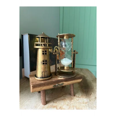 Kol Saati AHŞAP DEKORATİF KUM SAATİ DENİZ FENERİ DEKOR OFİS HEDİYELİK