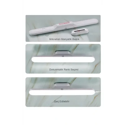 Lamba Mıknatıslı Şarjlı Led Işık Micro Usb Şarjlı Kablosuz Led Lamba 3 Kademeli Martı Aplik