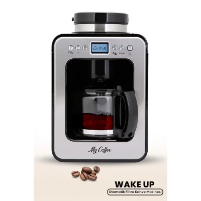 Genel Ürün Wake Up Dijital Zaman Ayarlı 2 in 1 Öğütücülü Filtre Kahve Makinesi