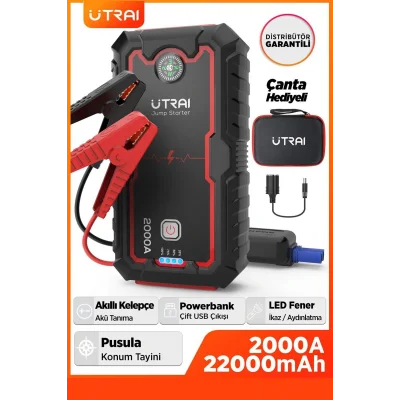 Genel Ürün Jstar One 22000mah 2000a Jump Starter Taşınabilir Akü Takviye Cihazı (ÇANTA PUSULA POWERBANK)