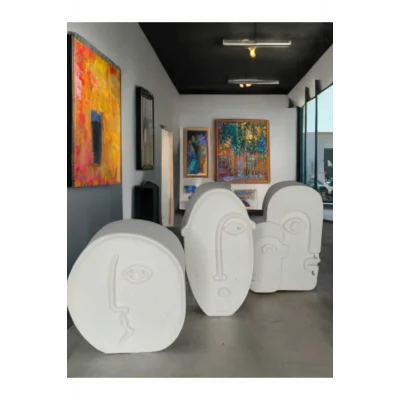 Biblo İskandinav Yüz Figürlü Biblo Seti 3lü - Dekoratif Set - Yüz Figürlü Biblo