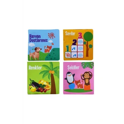 Genel Ürün Bebeğimin Ilk Kitap Seti Hışırtılı Bez Kitap 4 Çeşit