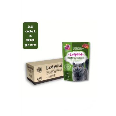 Genel Ürün Leöpöld Premium Pouch Sığırlı Yetişkin Kedi Konservesi 100 gr x 24 Adet