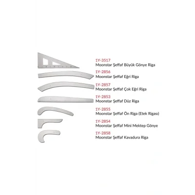 Genel Ürün Şeffaf Plastik Riga Cetvel Takım (7 Parça)