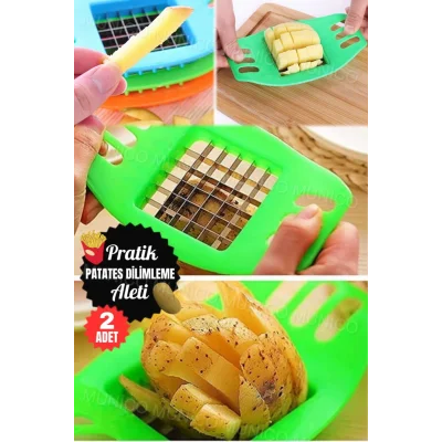 Genel Ürün 2 Adet Sebze Patates Kesici Dilimleme Herşeyi Kes Dilimleme Patates Kızartması Kesici Makinesi, Çok
