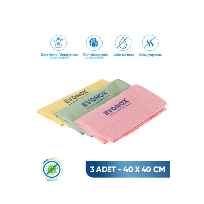 Genel Ürün Clean 3lü Mikrofiber Çok Amaçlı Temizlik Bezi 3lü Set | 40x40 cm