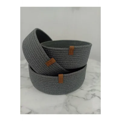 Genel Ürün STD Hasır Sepet, Çok Amaçlı 3lü El Yapımı Organize Sepet Klasik