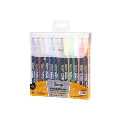 Genel Ürün BR-4030 AKRİLİK MARKER KALEM İNCE UÇ 12Lİ SET
