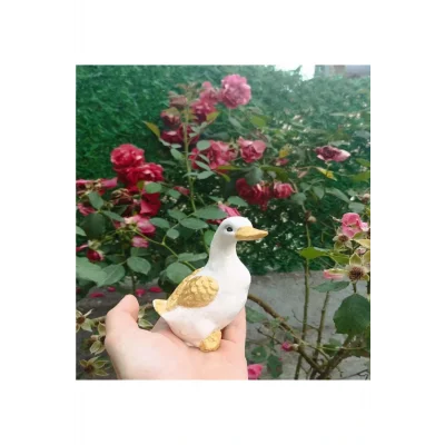 Biblo Gold Tasarım Mini Kaz Biblo - Ev, Bahçe Ve Mutfak Için 13 Cm Dekoratif Figür