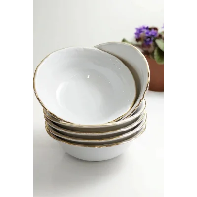 Genel Ürün 6lı Yaldızlı 13 Cm Porselen Kase