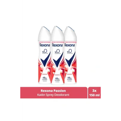 Genel Ürün Kadın Sprey Deodorant Passion %0 Alüminyum 150 ml x3
