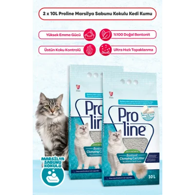 Genel Ürün Proline Marsilya Sabunu Kokulu Kedi Kumu 2x10 L ( 2 Adet 10 L )
