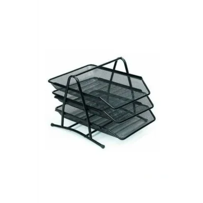 Genel Ürün Tel 3lü Evrak Rafı Siyah