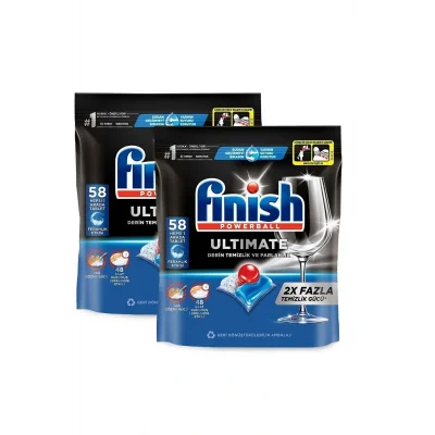 Genel Ürün Ultimate Hepsi Bir Arada 116 Kapsül Bulaşık Makinesi Deterjanı Tableti (2 X 58)
