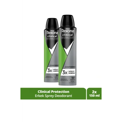 Kol Saati Men Clinical Protection Erkek Sprey Deodorant Confidence 96 Saat Koruma 150 ml X2