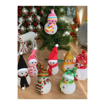 Lamba Yılbaşı Özel Rengarenk Renkli Işıklı Kardan Adam Çam Ağacı Süsü Gece Masa Lambası Dekorasyon