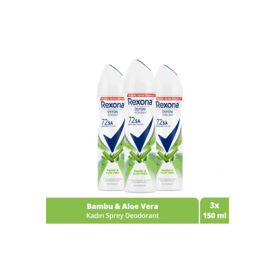 Kol Saati Kadın Sprey Deodorant Bambu & Aloe Vera 72 Saat Kesintisiz Üstün Koruma 150 ml X3