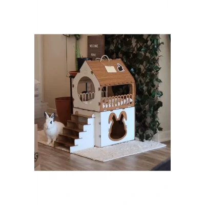 Genel Ürün KLES XXL Teras Katlı Tavşan Evi Tavşan Yuvası