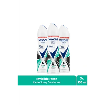 Kol Saati Kadın Sprey Deodorant Invisible Fresh Deep 72 Saat Kesintisiz Üstün Koruma 150 ml X3