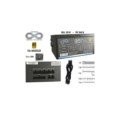 Genel Ürün Atx 850 850w 14 Cm Fan 80 Plus Copper Tam Modüler Psu