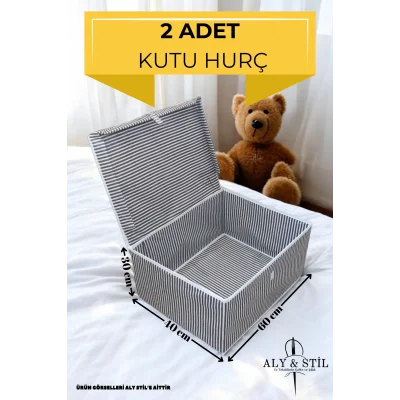 Oyuncak 2 Adet - Kapaklı Çok Amaçlı Hurç Kutu Mega 60x40x30 cm (Çamaşır, Oyuncak, Saklama ve Düzenleme İçin)