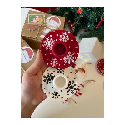 Genel Ürün El yapımı kar tanesi şamdan seti