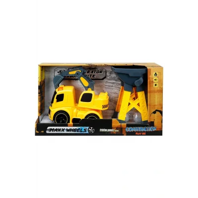 Genel Ürün Maxx Wheels Sesli Ve Işıklı Vinçli Inşaat Oyun Seti Sarı