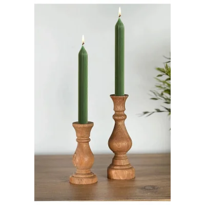 Genel Ürün Mumluk Şamdan Ahşap Mumluk 2 Li 1258 - Yağlı