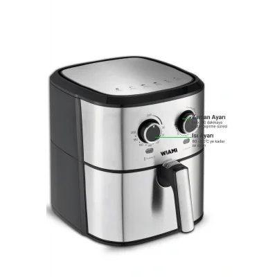 Genel Ürün Wiami 6.5 Lt Retro Yağsız Hava Fritözü Ttaf-500ms Retro Airfryer 6.5lt