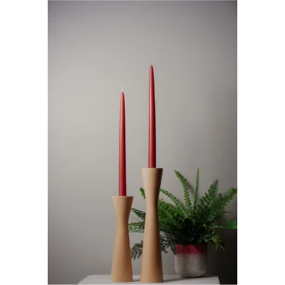 Genel Ürün Ahşap 15 - 20 Cm Şamdan Seti - 2li Dekoratif Mumluk