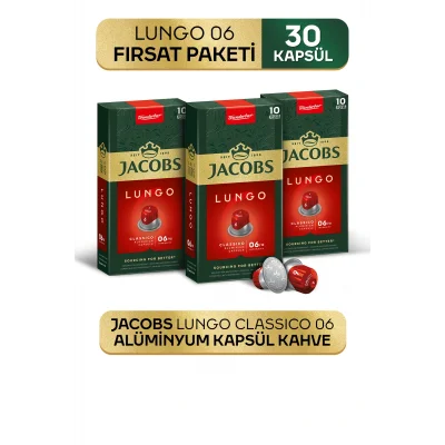 Genel Ürün Lungo 6 Classic Nespresso Uyumlu Alüminyum Kapsül Kahve 10 Adet X 3 Paket