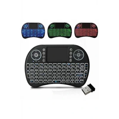 Genel Ürün Işıklı Kablosuz Mini Klavye Tv Televizyon Ps3 Dokunmatik Mouse