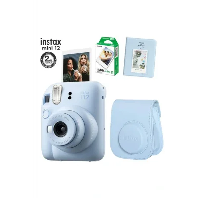 Genel Ürün Instax Mini 12 Mavi Fotoğraf Makinesi 10lu Film Ve Pvc Albümlü Çantalı Set 2-fotsı00195-fb-set2