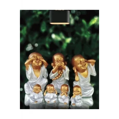 Biblo 7 Adet Dekoratif Görmedim Duymadım Bilmiyorum El Yapımı Biblo 15x7 Cm