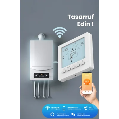 Termos AS880K Wi-Fi Akıllı Kablolu Kombi Oda Termostatı - Tuya Uyumlu