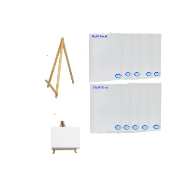 Genel Ürün Genel Markalar 20x30cm 10 Adet Resim Tuvali, Şövalye Seti,tual,şövale