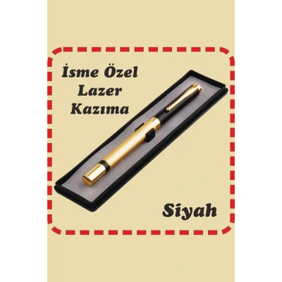 Genel Ürün Kişiye Özel Kutulu Lüks Roller Kalem Siyah Kapaklı