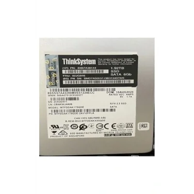 Genel Ürün ThinkSystem MTFDDAK1T9QDE-2AV1ZFPLA 4XB7A38144 02JG916 1.92 TB SA