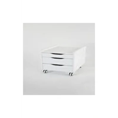 Genel Ürün Çekmeceli Kilitli Tekerlekli Sirius Keson, Mindersiz Ofis ve Ev Komodini, Beyaz