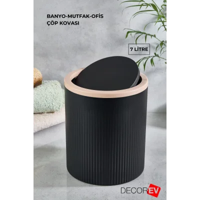 Genel Ürün Büyük Çöp Kovası 7 Litre – Ofis, Mutfak Ve Banyo Lüks Kova