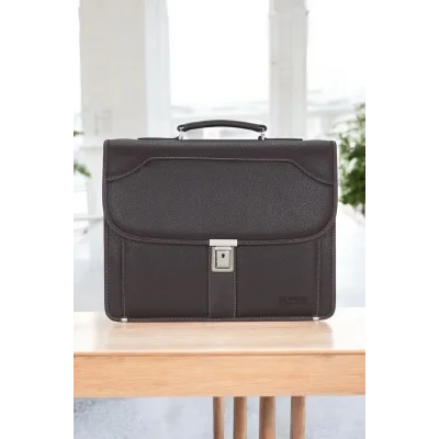 Genel Ürün Kahverengi Erkek Evrak Çantası Omuz Askılı 15.6 inç