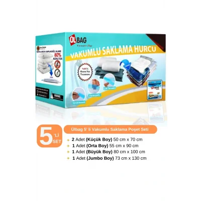 Genel Ürün 5li Vakumlu Saklama Poşeti Seti Yorgan&yastık&battaniye&elbise - Vakumlu Hurç - Vakumlu Torba