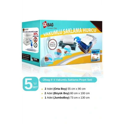 Genel Ürün Vakumlu Hurç 5 Li Set Elbise Yorgan Battaniye Hurcu Poşet Hurç Vakumlu Saklama Torbası