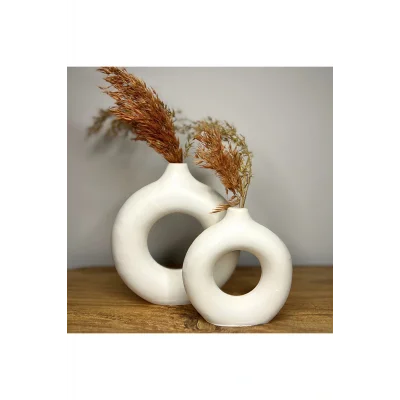 Genel Ürün Halka Vazo Büyük & Küçük Ikili Set(19X17 VE 15X14 CM)